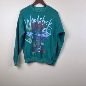 Style Retro Woodstock Graphic Sweatshirt Vintage Cotton Blend
